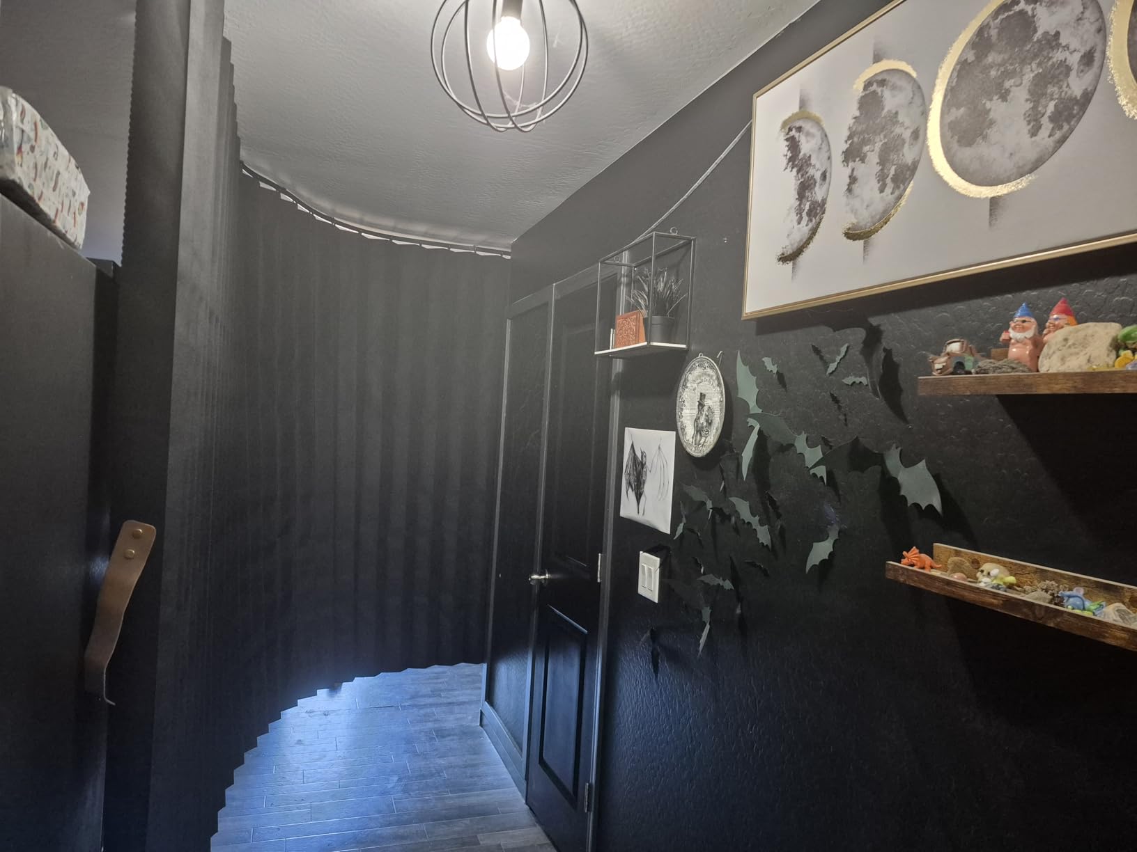 100% Blackout Accordion Room Divider Curtains - with Flexible Ceiling Track Total Privacy Sound Proof Curtains Suitable for Bedroom Patio Sliding Door(Black, W100 x L84, 1 Pack) customer photo 1