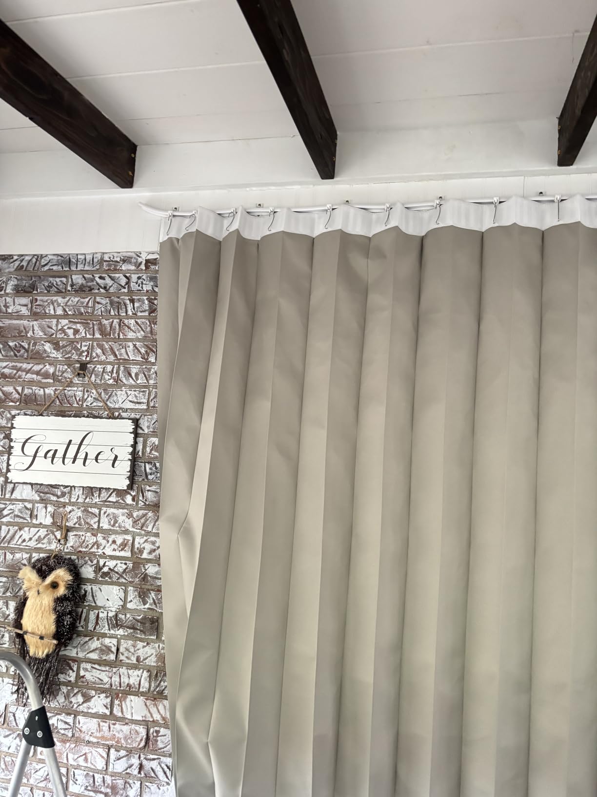 100% Blackout Accordion Room Divider Curtains - with Flexible Ceiling Track Total Privacy Sound Proof Curtains Suitable for Bedroom Patio Sliding Door(Black, W100 x L84, 1 Pack) customer photo 2