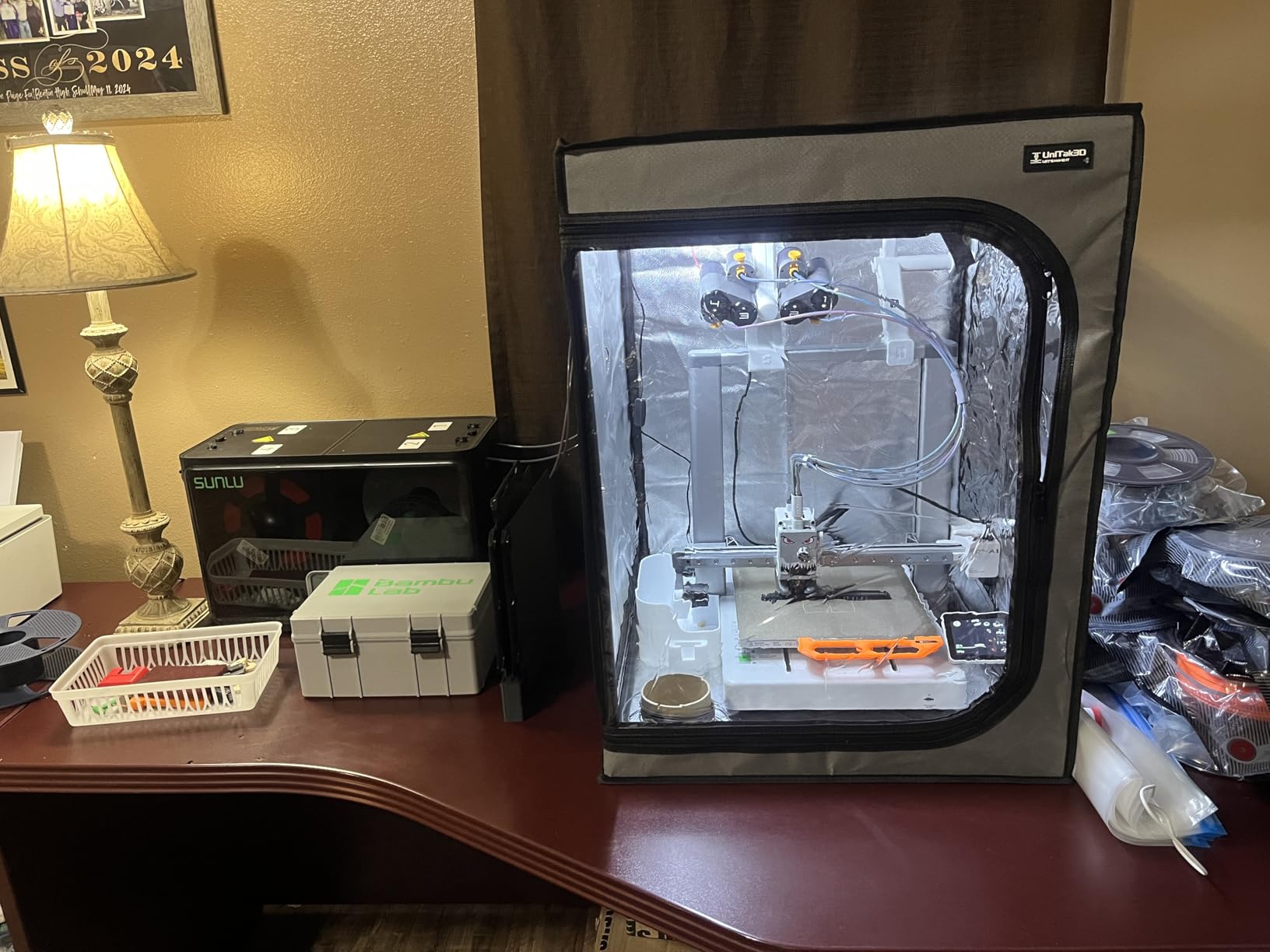 3D Printer Enclosure with Ventilation for Bambu Lab A1 Combo,Large Size Fireproof&Dustproof Enclosure,Noise Reduction,Constant Temperature 3D Printer Cover with LED Lighting System-32.5x23x23inch customer photo 2