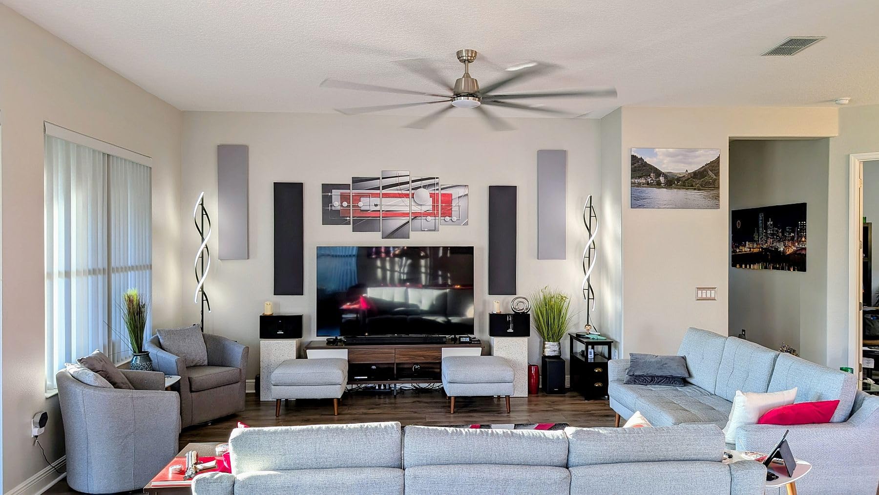 72 Inch Industrial Smart Ceiling Fan with Light and Remote Control via WIFI Alexa, Large Ceiling Fan with 8 Black Aluminum Blades, 6 Speed Noiseless DC Motor, Indoor Outdoor Ceiling Fans for Patio Garage customer photo 1