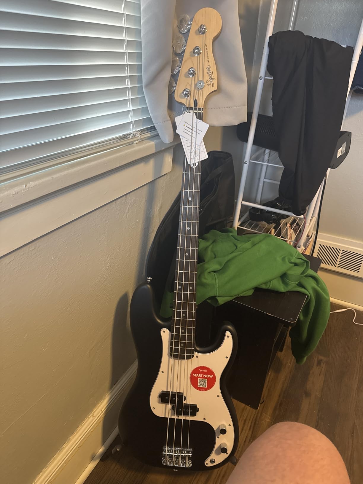 Fender Squier Debut Series Precision Bass Guitar Pack, Beginner Guitar Pack, 2-Year Warranty, Includes Rumble 15 Amplifier, Padded Gig Bag, Instrument Cable, and More, Black with Satin Urethane Finish customer photo 2