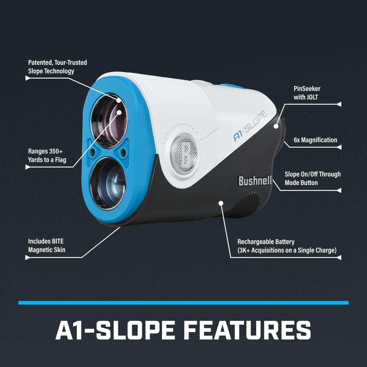 Bushnell Golf A1‑Slope Laser Rangefinder - Ultra‑Compact 6× Magnification, USB‑C Rechargeable, Pinseeker JOLT, Slope On/Off customer photo 2