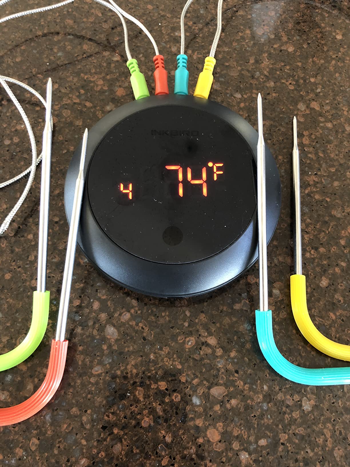 INKBIRD WiFi Wireless Meat Thermometer with 360°Readable LCD Standalone Base,4 Probes Digital Food Meat Thermometer with Remote Control for BBQ, Grill, Oven, Smoker, Rotisserie, Kitchen customer photo 1