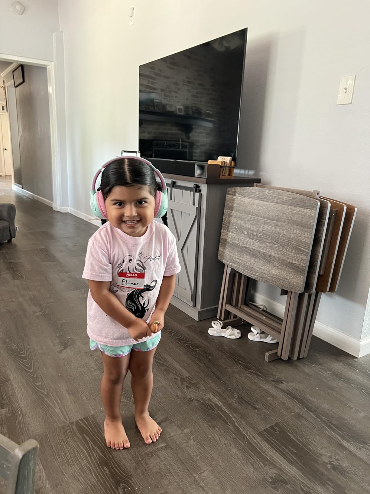 iClever BTH27 Toddler Headphones for 2+ Year Old-CPC Certified, 75/80dBA Safe Volume Limited, 74H Playtime, Bluetooth 5.4, BPA Free, Kids Bluetooth Headphones Aux Cord for Travel iPad, Green/Pink customer photo 1