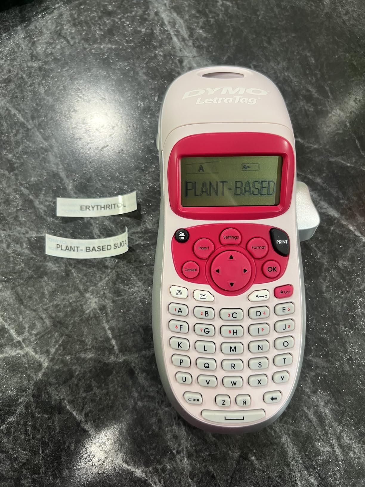 DYMO LetraTag LT-100H Handheld Aesthetic Label Maker, ABC Keyboard Label Printer with Easy-to-Use, 13 Character LCD Screen, Great for Home & Office Organization, Pink customer photo 2