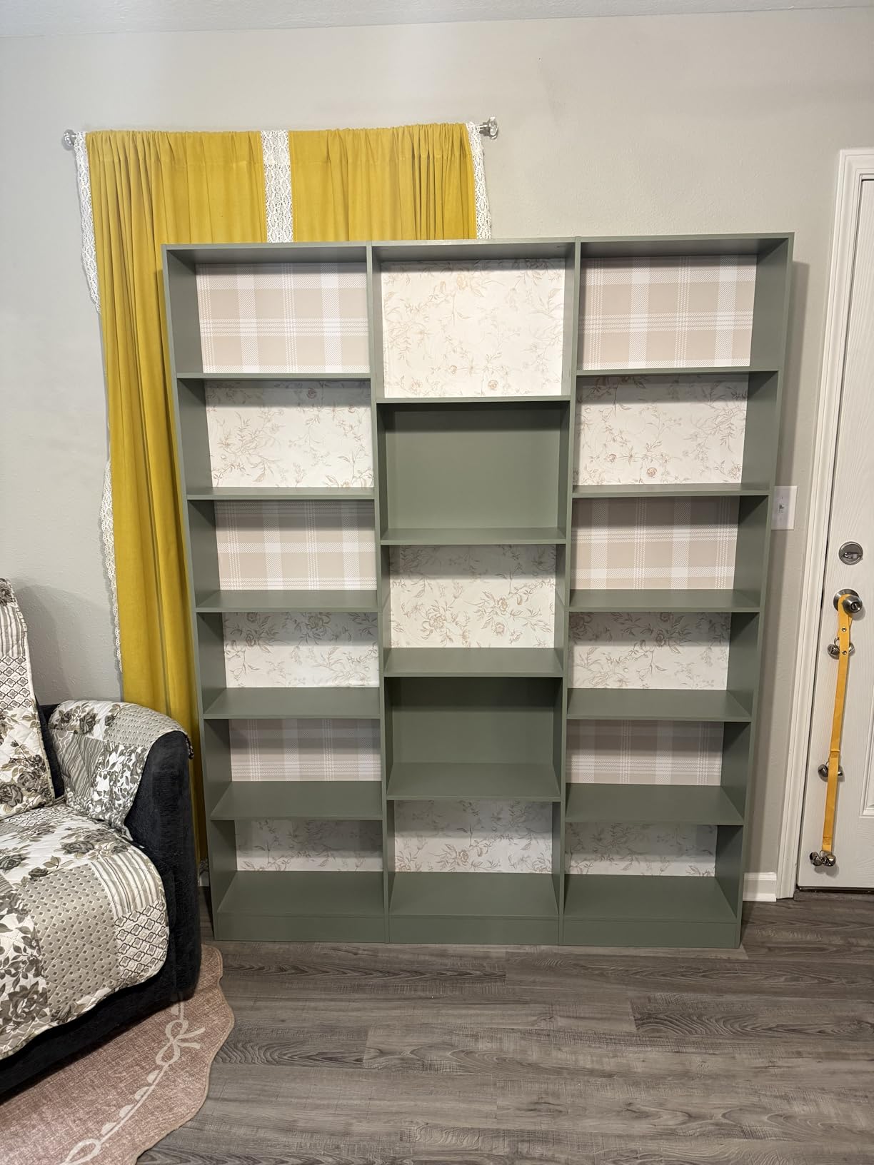 FACBOTALL Triple Wide Bookshelf, 6 Tier Large Bookshelf, Bookcase with 17 Open Display Shelves, 74'' Tall Bookcases and Bookshelves for Living Room, Home Office, Library, Green customer photo 2