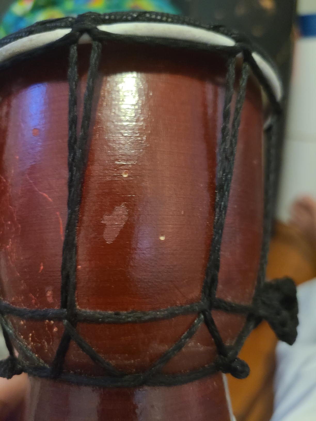 Wood Djembe Drum, 6.5'' x 12'' Carved Mahogany African Drums with Goatskin Drumhead, West African Styled Professional Djembe Hand Drum Musical Instruments for Adults Beginners customer photo 2