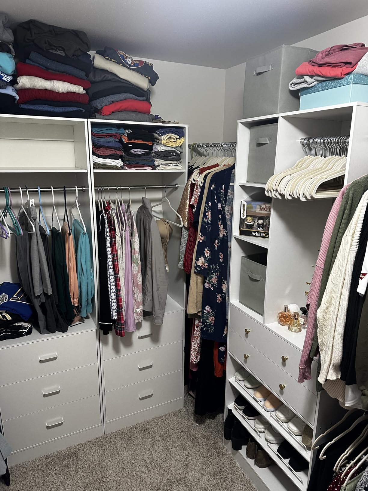 Closet System Set of 2, 4FT Closet Systems with 6 Wood Drawers, 48
