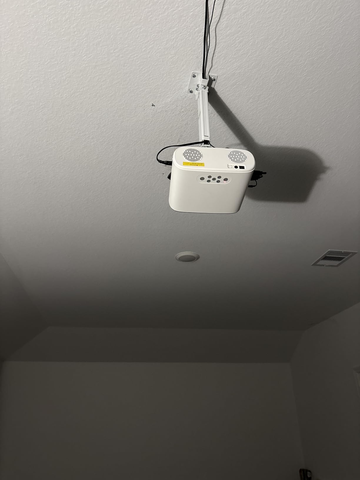 WALI Projector Mount Ceiling/Wall - Universal 3-in-1 Bracket with Extension Pole, Height Adjustable Holder for LCD/DLP Projectors, Supports up to 44lbs (PM-003-B), Black customer photo 2