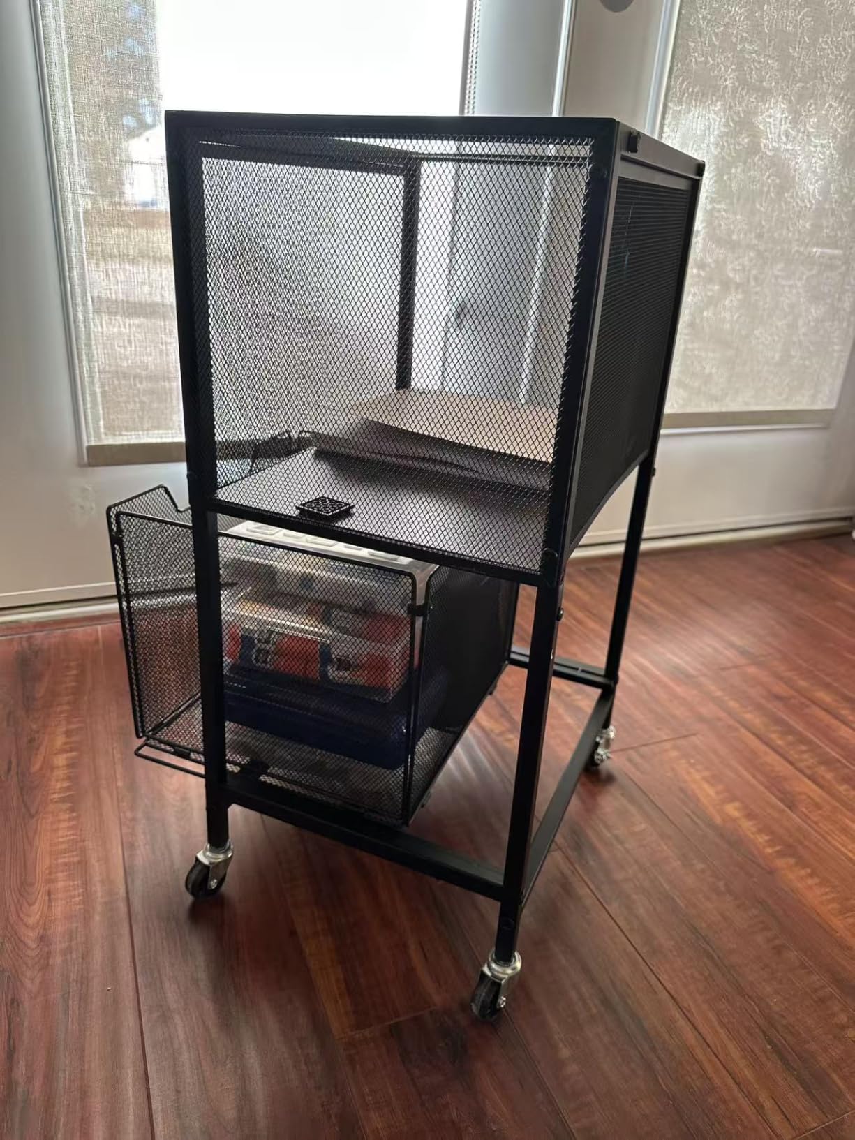 Rolling File Cabinet with Adjustable Dividers, Mobile Filing Cabinet with 2 Storage Drawers on Lockable Wheels, Hanging File Organizer Beside Under Desk for Office, Home customer photo 2