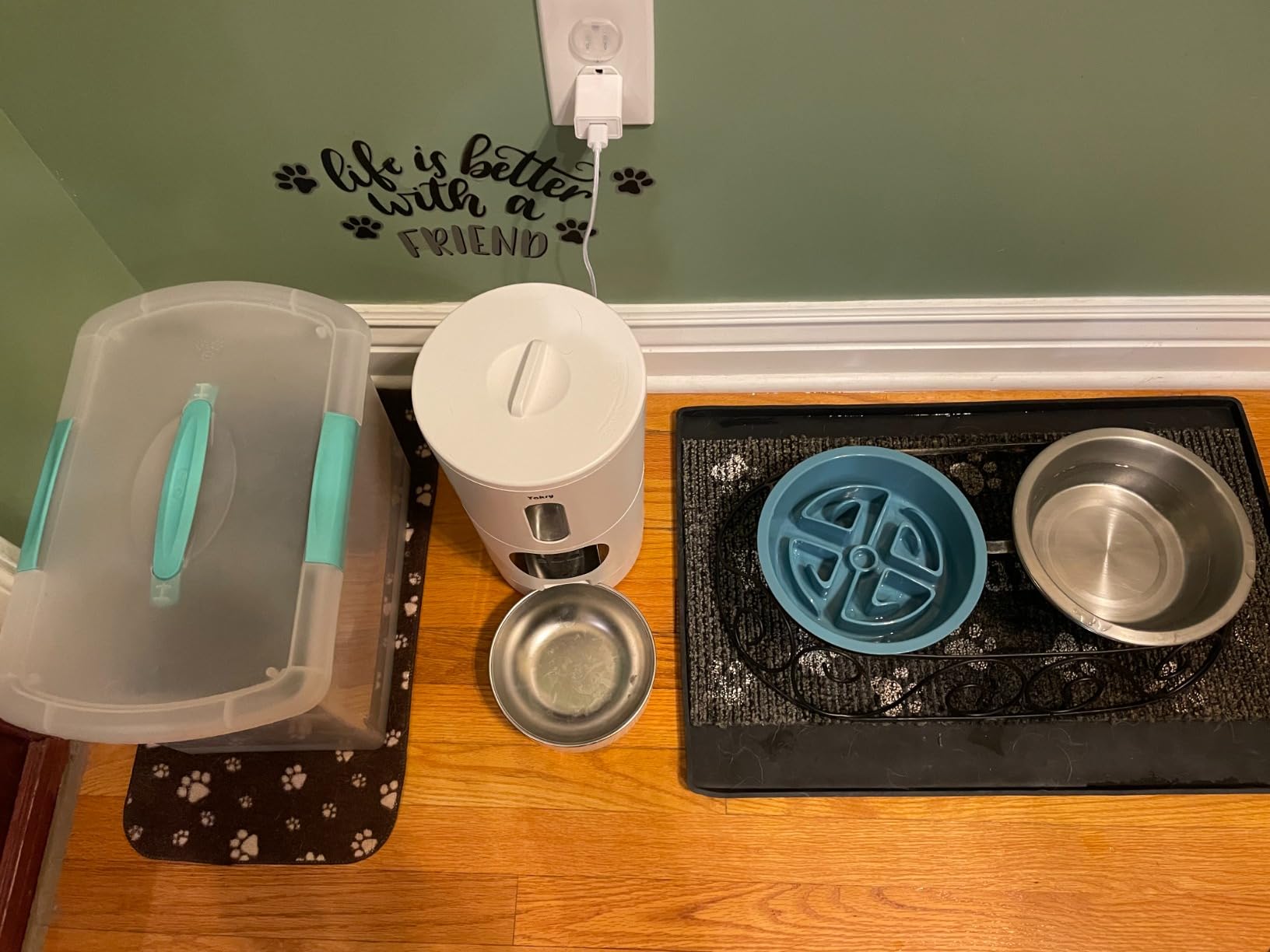 Automatic Dog Feeder Large Breed with Camera - 12L/50 Cups Anti-Clog Dog Food Dispenser for Kibble up to 20mm/0.78 in - WiFi App Scheduling & HD 1080P Camera for Remote Mealtime Check-Ins by Yakry customer photo 2