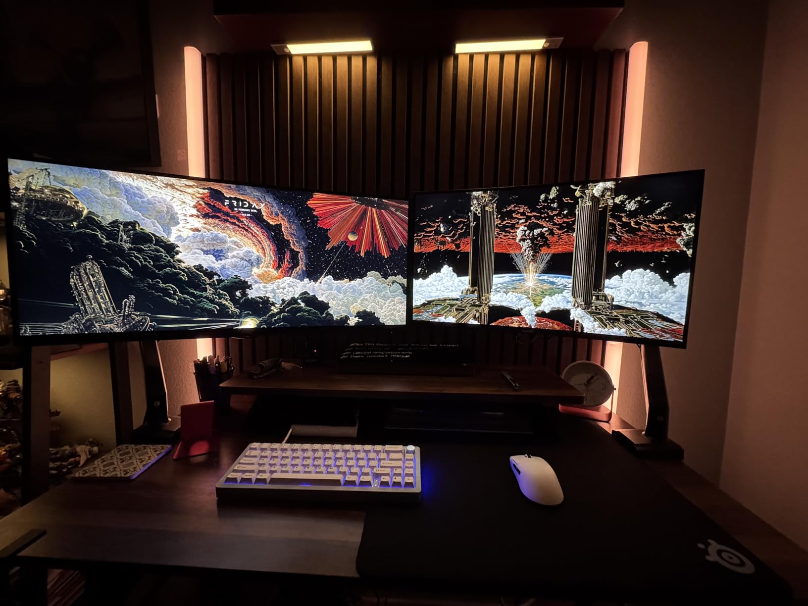 Gawfolk 24.5 Inch Gaming Curved Monitor Built-in Speakers, 3000R 120Hz White PC Screen Full HD 1080P, HDMI 2.0, VGA, Wall Mount Compatible 75 * 75mm customer photo 1