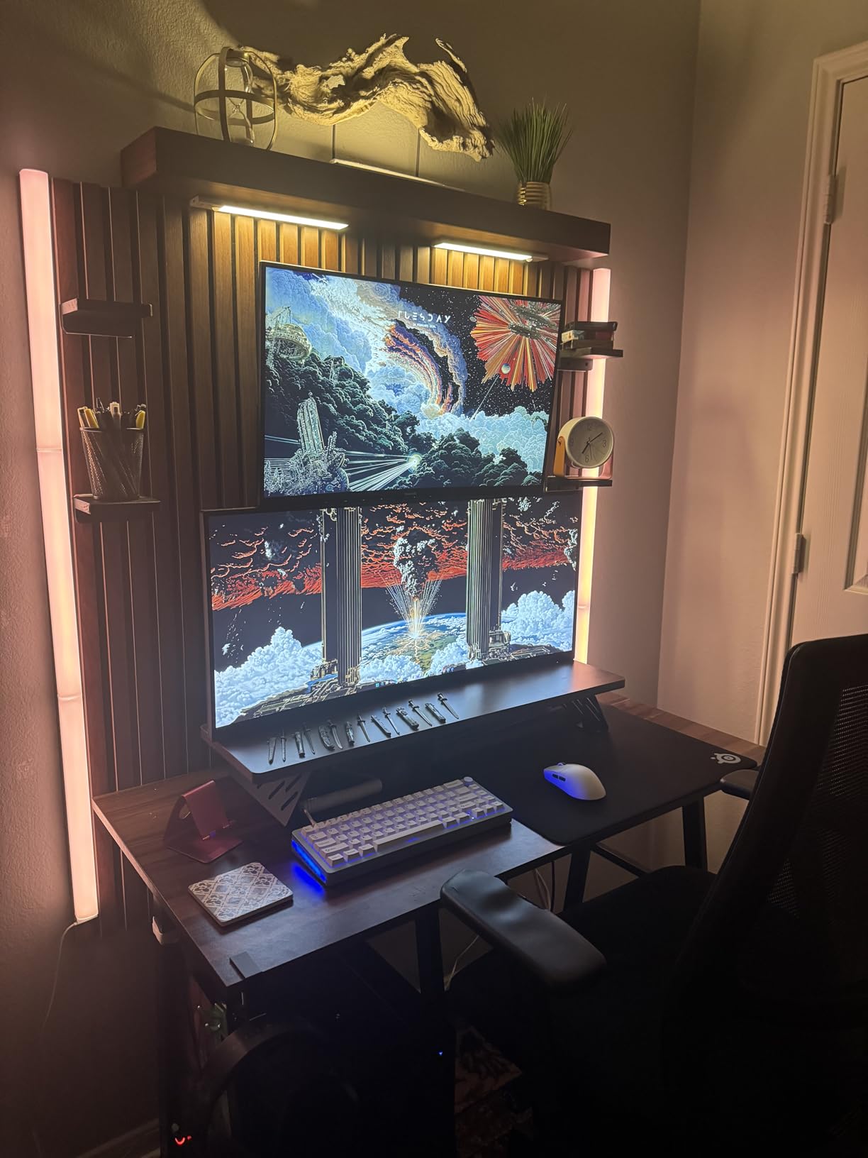 Gawfolk 24.5 Inch Gaming Curved Monitor Built-in Speakers, 3000R 120Hz White PC Screen Full HD 1080P, HDMI 2.0, VGA, Wall Mount Compatible 75 * 75mm customer photo 2