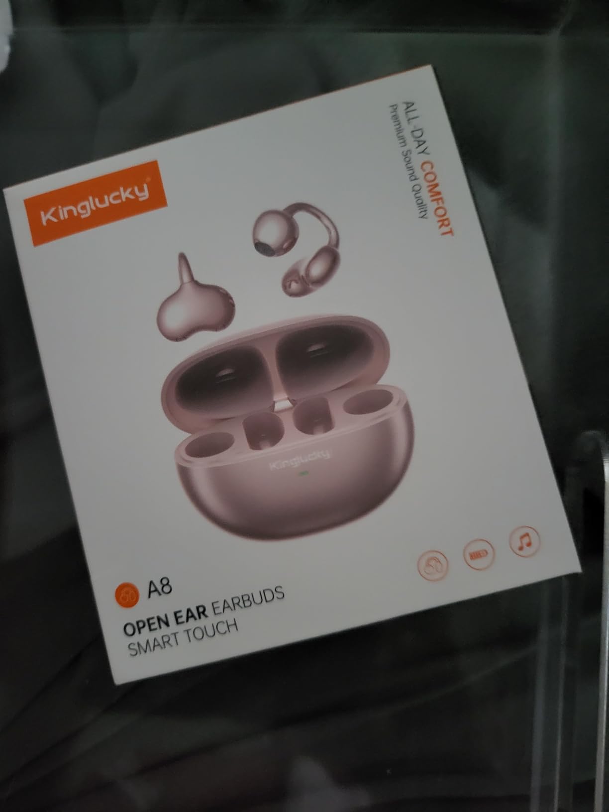 Kinglucky Upgraded Clip-On Earbuds Bluetooth 6.0 Wireless Headphones Open Ear Buds Comfortable Fit & Crystal-Clear Sound, 50H Playtime for Women & Kids Ideal for Small Ears, Sports, Glasses Rose Gold customer photo 1