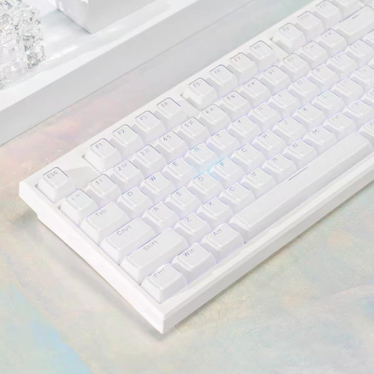 GMK108 Barebones Mechanical Keyboard Kit,VIA Programmable Gasket Mounted BT5.0/2.4GHz/Type-C Tri-Mode Wired Hot-Swap RGB Backlit Full Size Custom PCB DIY Mechanical Keyboard Kit(White) customer photo 2