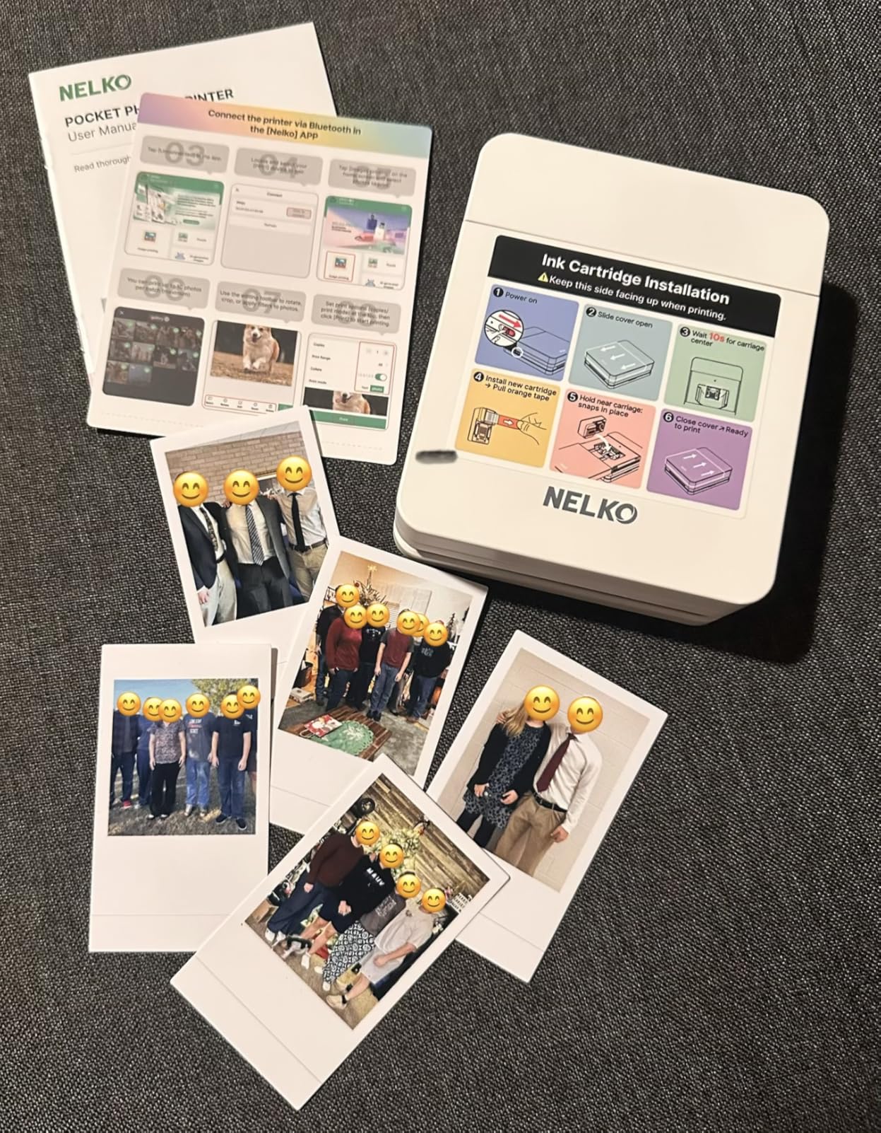 Nelko Photo Printer PP01 Color Mini Portable Printer, Instant Smartphone Inkjet Printer, Sticky-Back Rechargeable Portable Picture Printer for iOS & Android customer photo 2