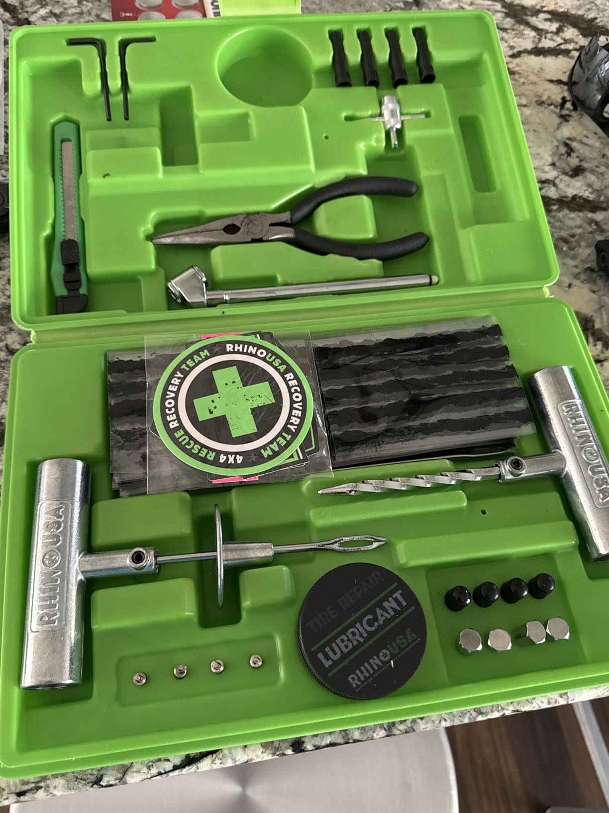 Rhino USA Compact Tire Repair Kit (14-Piece) - Heavy Duty Plug Set with Included Lubricant to Fix Punctures and Seal Flats - Tubeless Tool for Car, Motorcycle, ATV, UTV, RV & Trailer customer photo 2