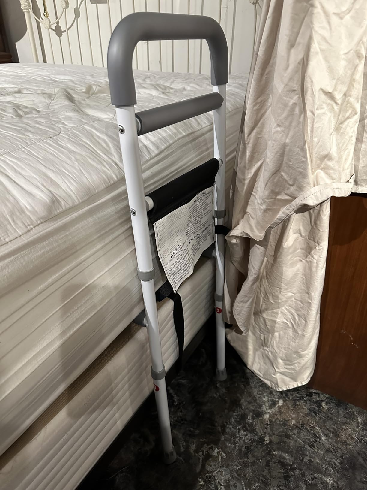Bed Rails for Elderly Adults Safety - Adjustable Bed Assist Rail for Seniors Fall Prevention with Support Leg, Bedside Grab Bar Cane with Storage Pocket, Fits King, Queen, Full, Twin Bed customer photo 1