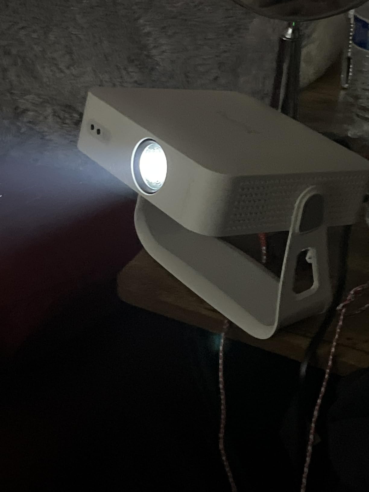 [Officially-Licensed App & Auto Focus] White Smart Mini Projector with WiFi and Bluetooth, XuanPad 4K Support Movie Projector, Portable Native 1080P Outdoor Projector with 360 Degree Stand customer photo 1