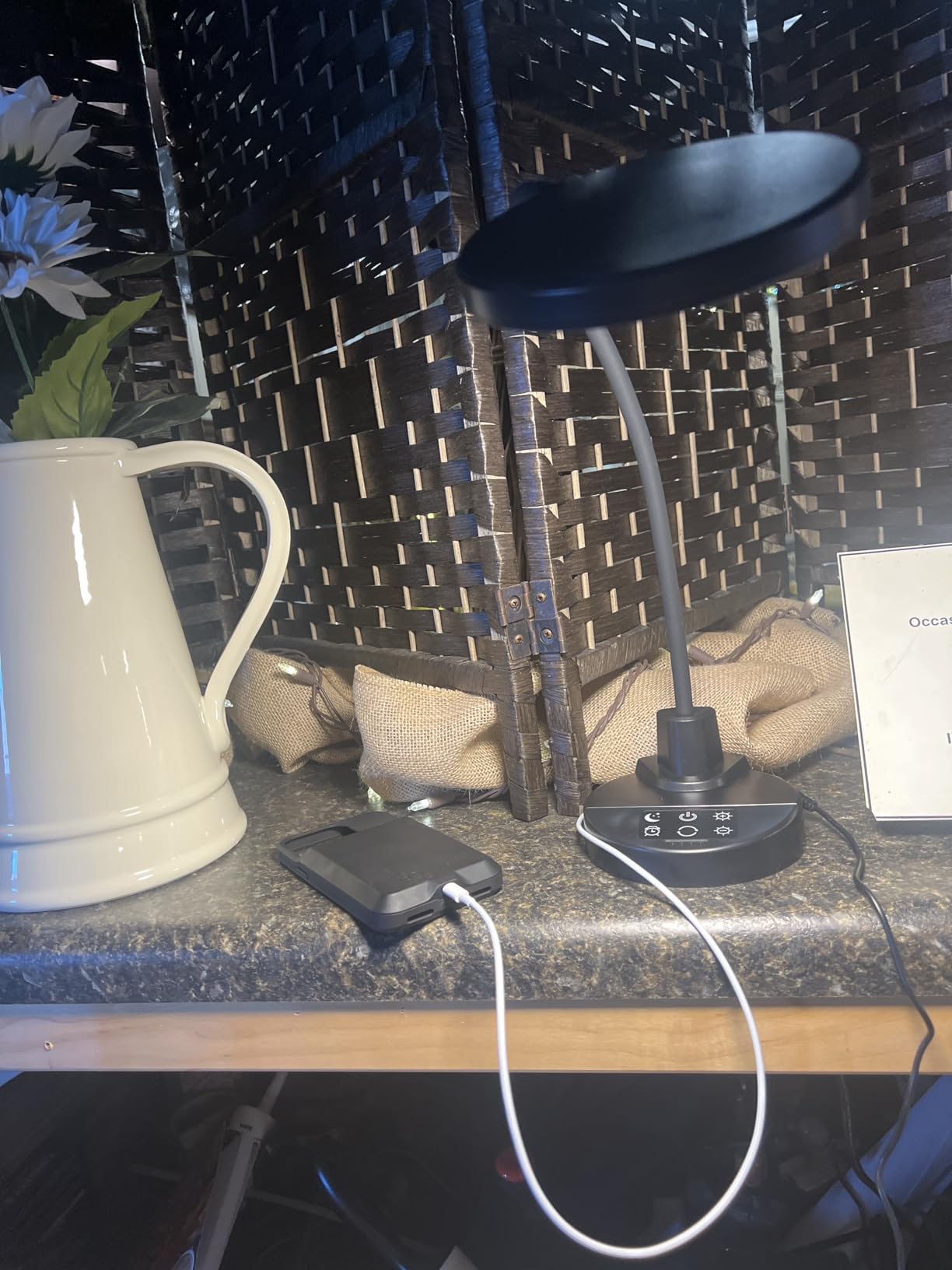 15W LED Desk Lamp with USB Charging Ports - Dimmable Table Lamp with 3 Color Temps, 5 Brightness, 4 Timers, Flexible Gooseneck Light with Base, Eye-Caring Reading Light for Home Office, Bedroom, Study customer photo 1