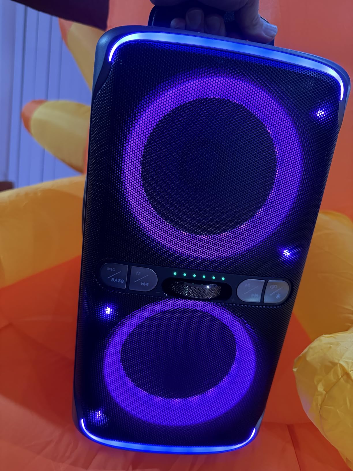 Party Bluetooth Speaker - 240W Peak Loud Speaker, Dazzling Light Show, Deep Bass, IPX4 Waterproof, 15H Battery, TWS Pairing, BT 5.3 Wireless, Portable for Home/Outdoor/Beach/Pool Party customer photo 2