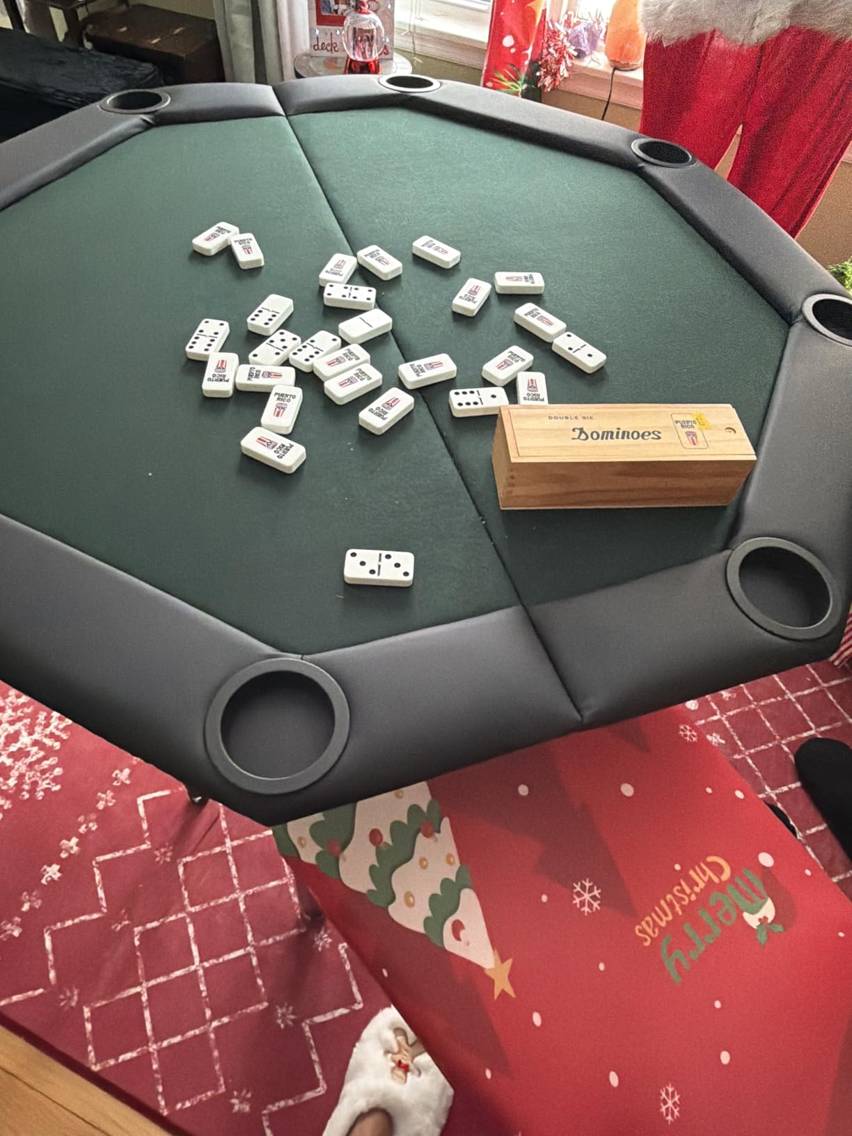 ZivPlay Poker Table Foldable TexasHoldem Poker Table Portable with Folding Legs for Card Game and Casino Gambling 8 Player Octagon customer photo 1