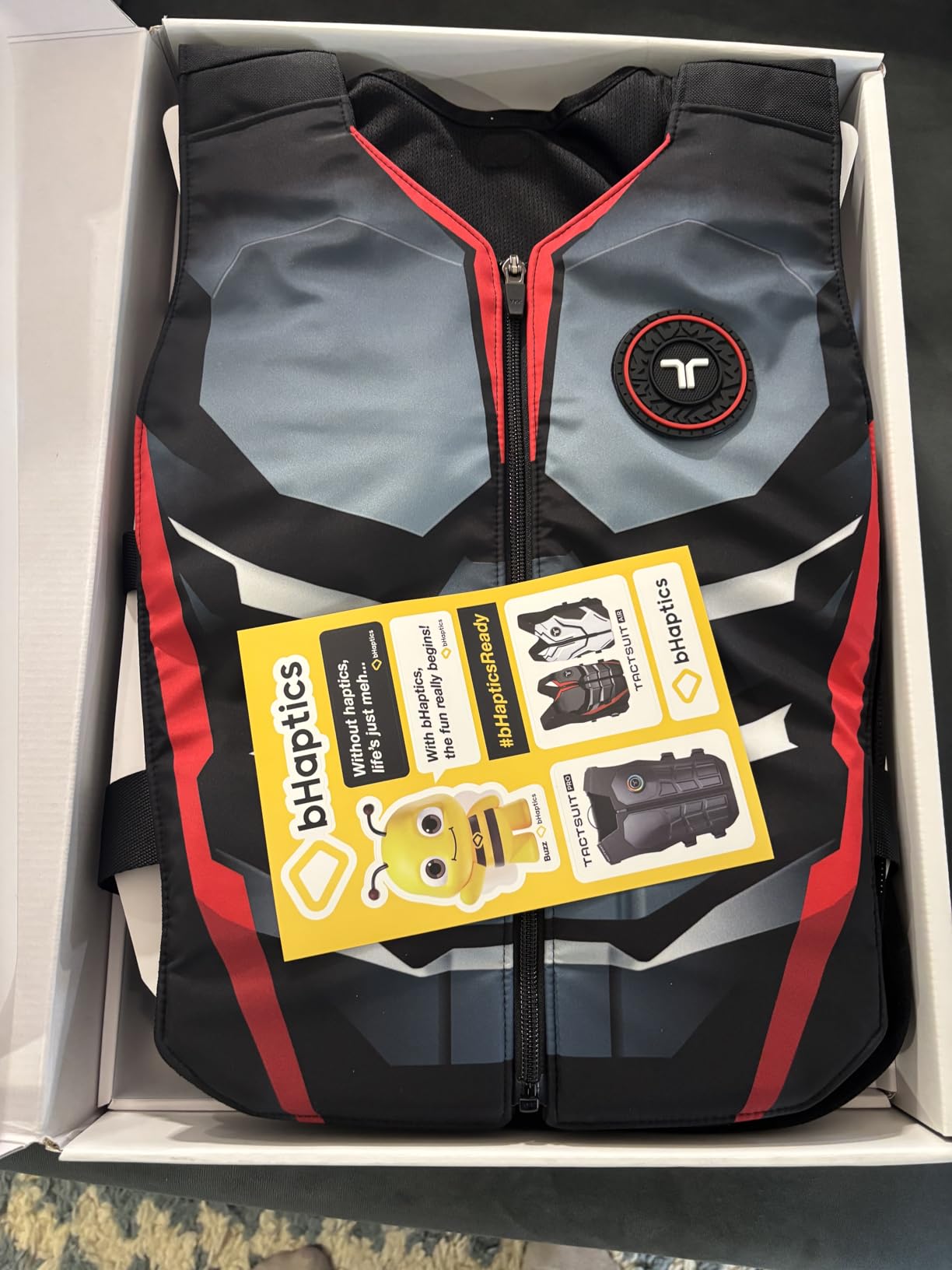bHaptics Starter Bundle Onyx- TactSuit Air Onyx, TactSuit Sleeve Bundle for the Complete immersive VR, PC, Flatscreen, Sim Racing Experience customer photo 2