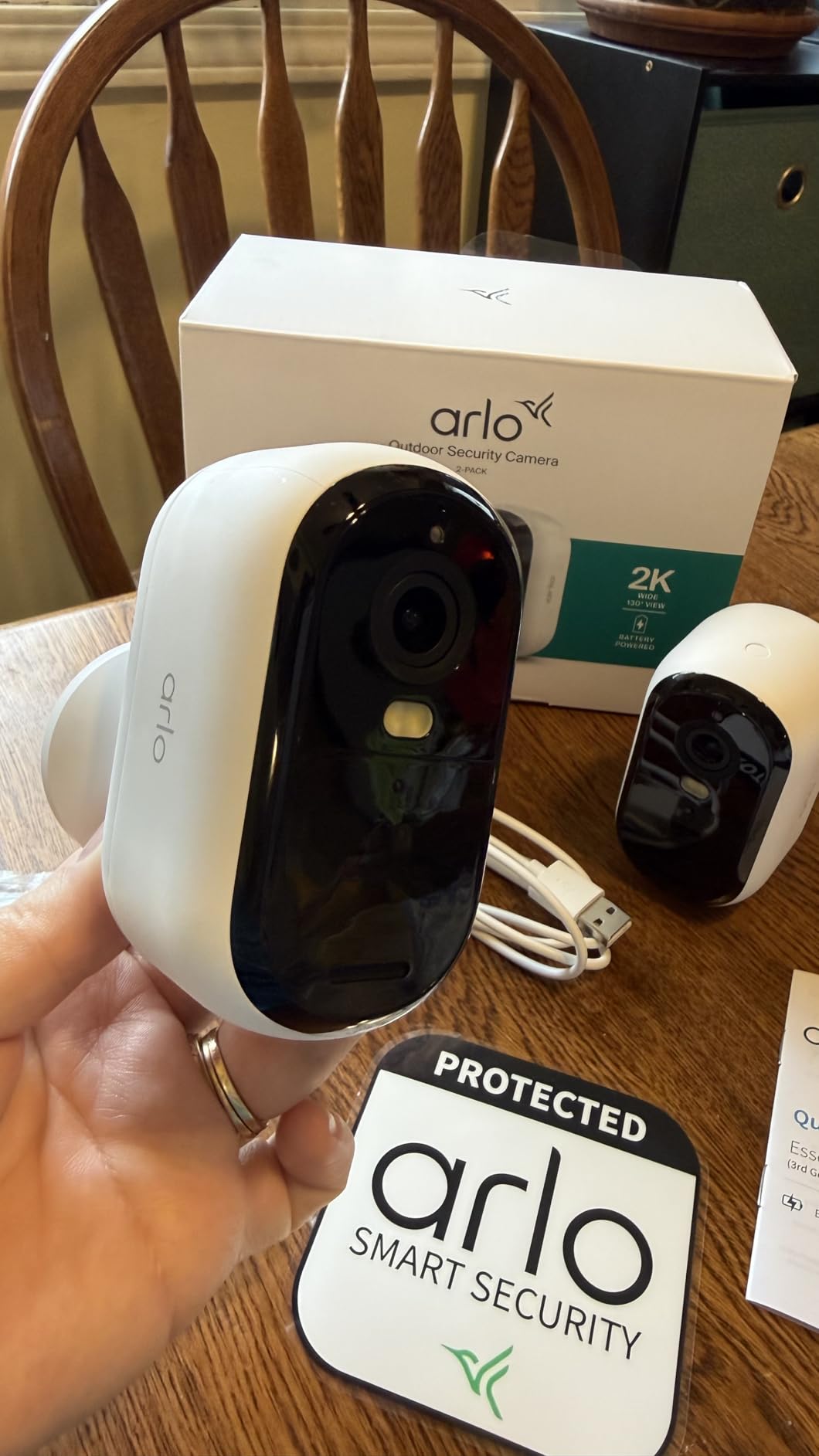 Arlo Essential Security Camera 2K Wireless Outdoor (3rd Gen, 2025 Release) - 2 Cam System with Battery Power, Person Recognition, Package Detection, Animated Preview customer photo 2
