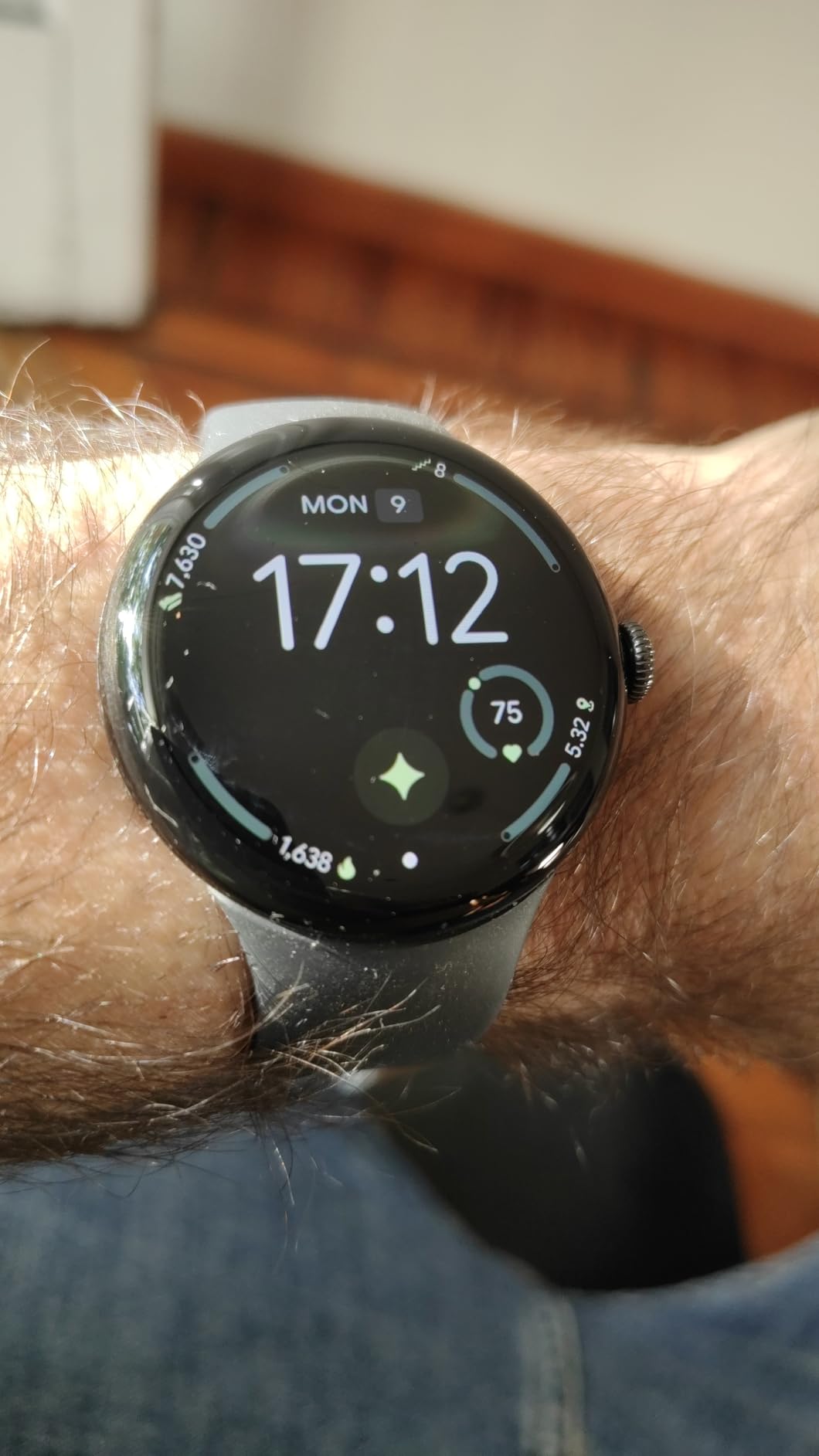 Google Pixel Watch 4 (41mm) - Android Smartwatch with Heart Rate and Sleep Tracking - 30-Hour Battery - Fitness Tracking - Google AI - Polished Silver Aluminum Case - Iris Active Band - Wi-Fi customer photo 2