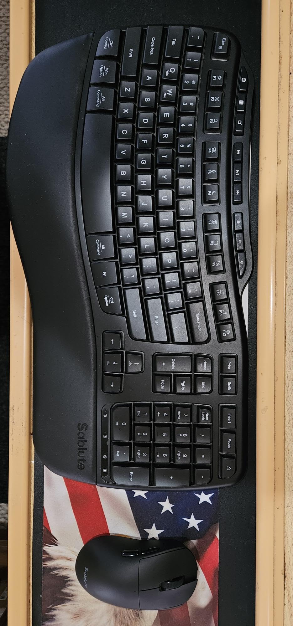 SABLUTE Ergonomic Wireless Keyboard and Mouse Combo, Rechargeable 4000mAh Backlit Keyboard customer photo 1