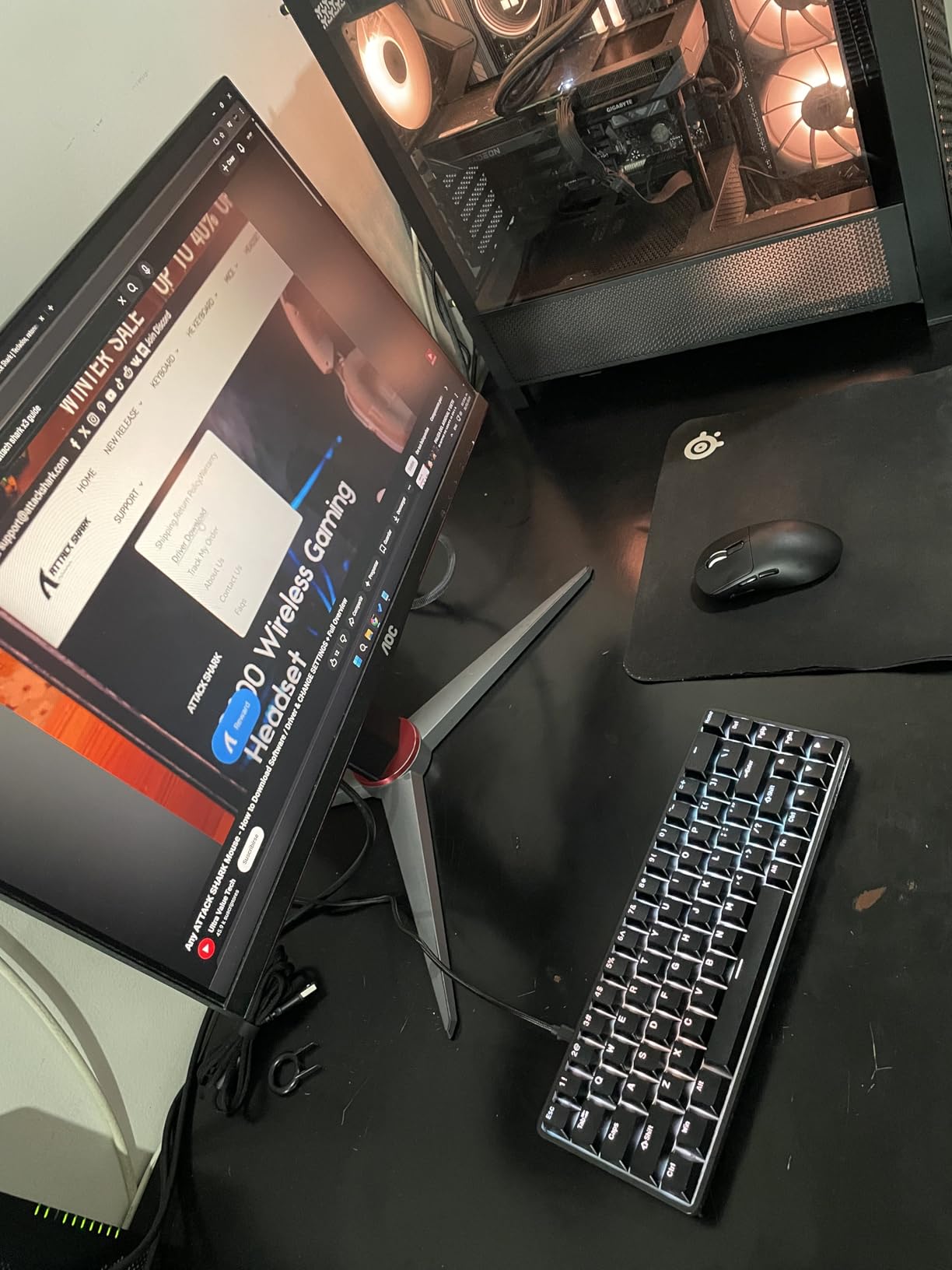 DIERYA DK68-C 60% Gaming HE Keyboard, Magnetic Switch Hot Swappable, Rapid Trigger, Adjustable Actuation, 8000Hz Polling Rate, RGB Backlit, Compact 68 Keys for Windows PC, Wired, Black customer photo 1