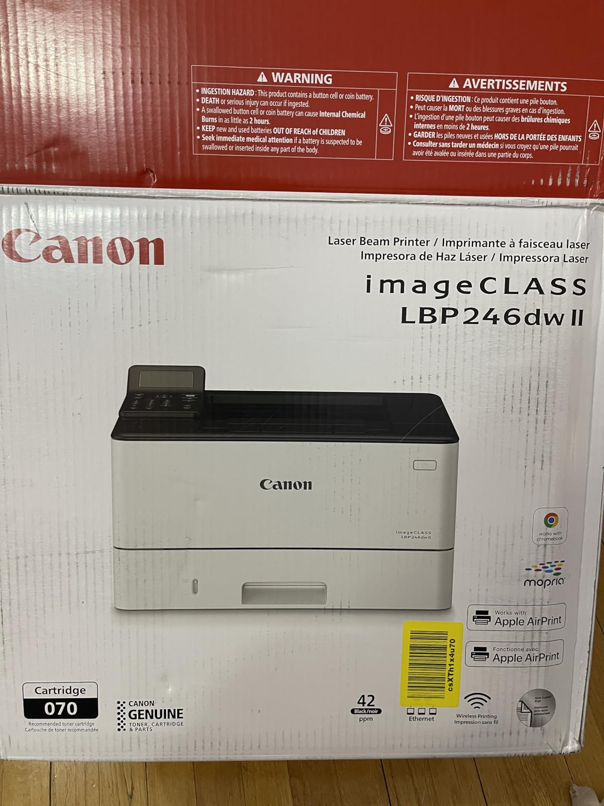 Canon imageCLASS LBP246dw II - Monochrome Duplex, Wireless Laser Printer, Single Function, 42 PPM customer photo 1