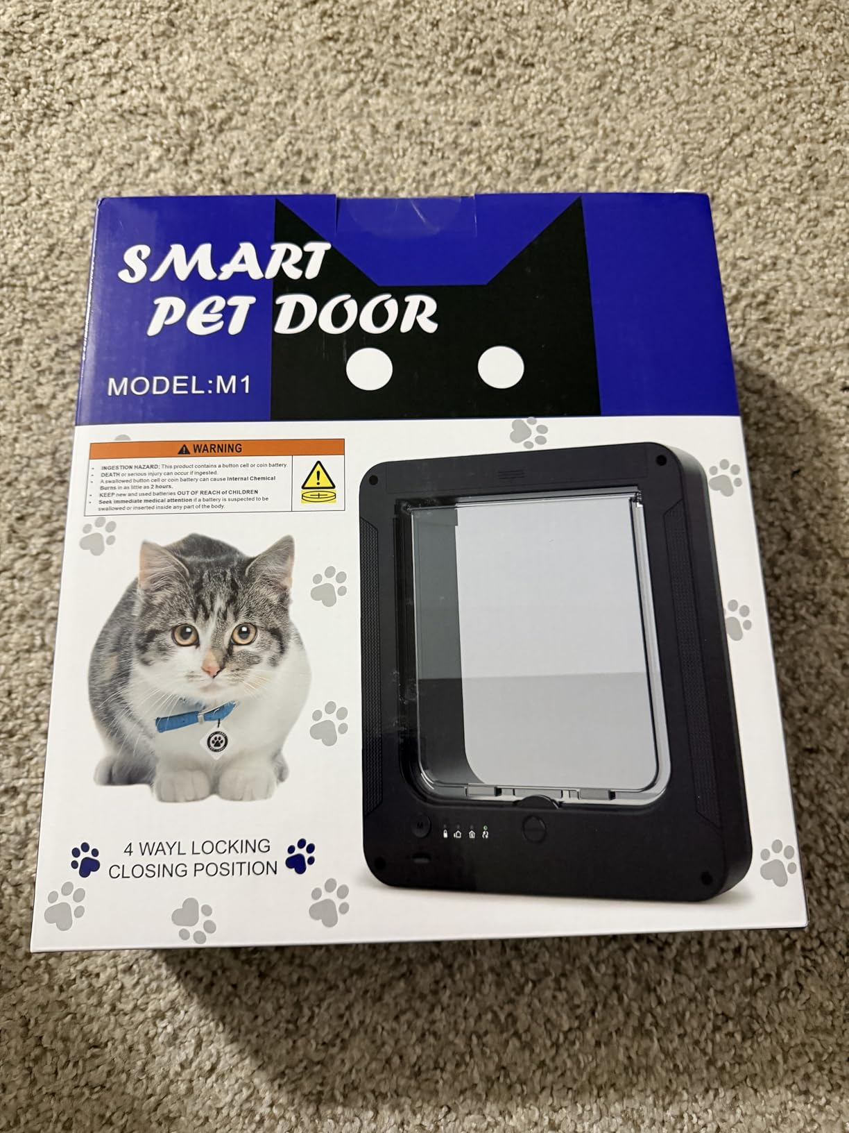 Smart Cat Door for Interior and Exterior, RFID Cat Pet Door with 3 Collar Sensor Keys and 1 Remote Control customer photo 1