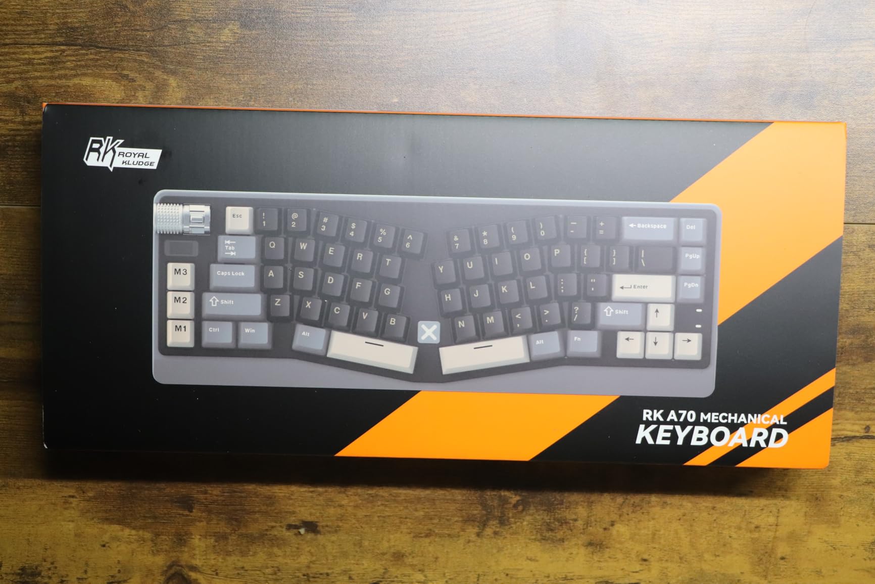 RK ROYAL KLUDGE A70 Wireless Ergonomic Keyboard, 65% Alice Split Mechanical Keyboard w/Bluetooth/2.4GHz/Wired, RGB Gaming Keyboards with Knob and Gasket Mount, Hot Swappable Pre-lubed Linear Switches customer photo 1
