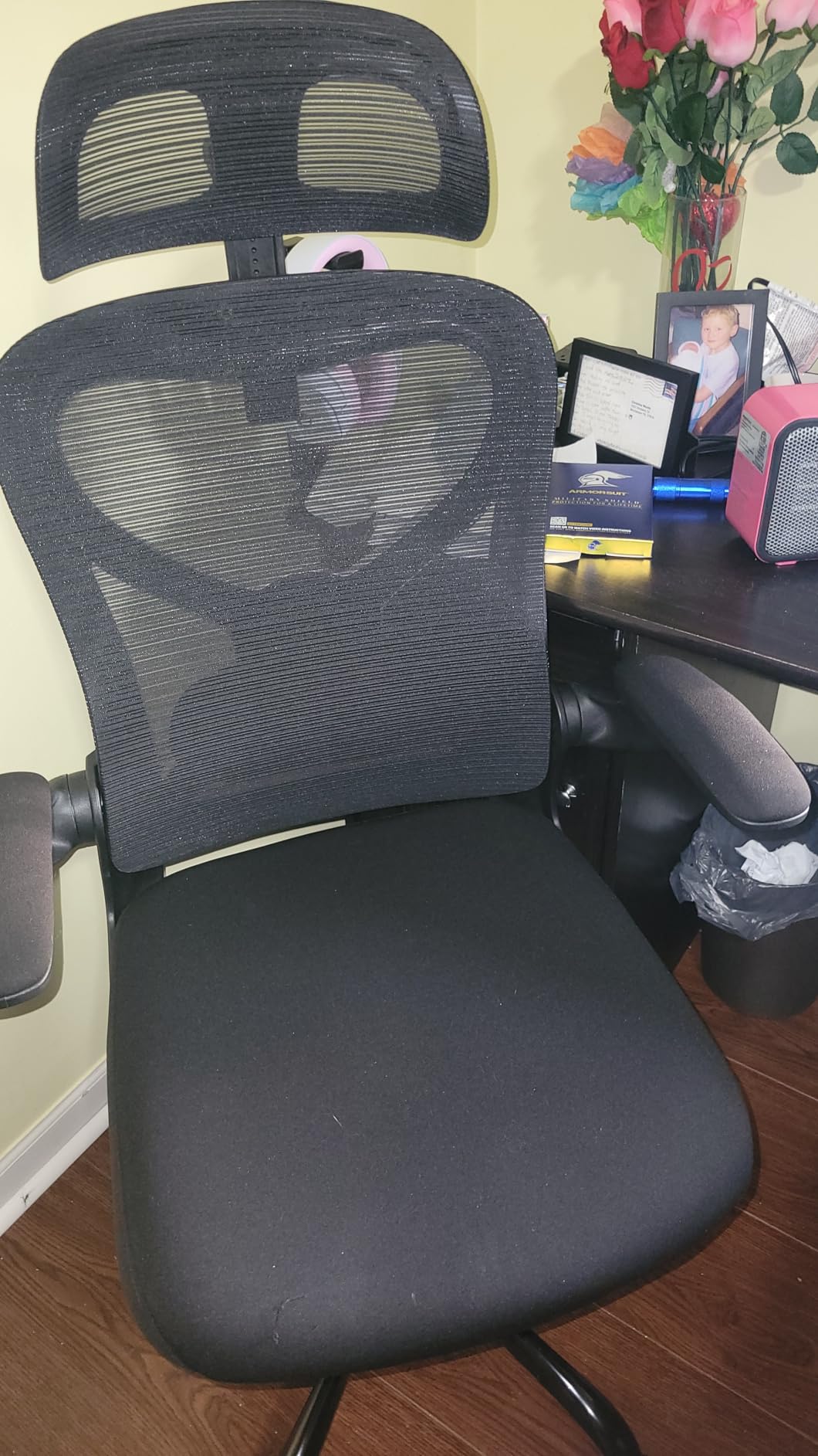 Ergonomic Office Chair for Back & Neck Pain Relief, Virgin Foam Seat, 2D Adjustable Lumbar & 3D Headrest, Tilt & Rock for Relaxation, Ideal for Long Sitting Comfort, Gray/Silver customer photo 1