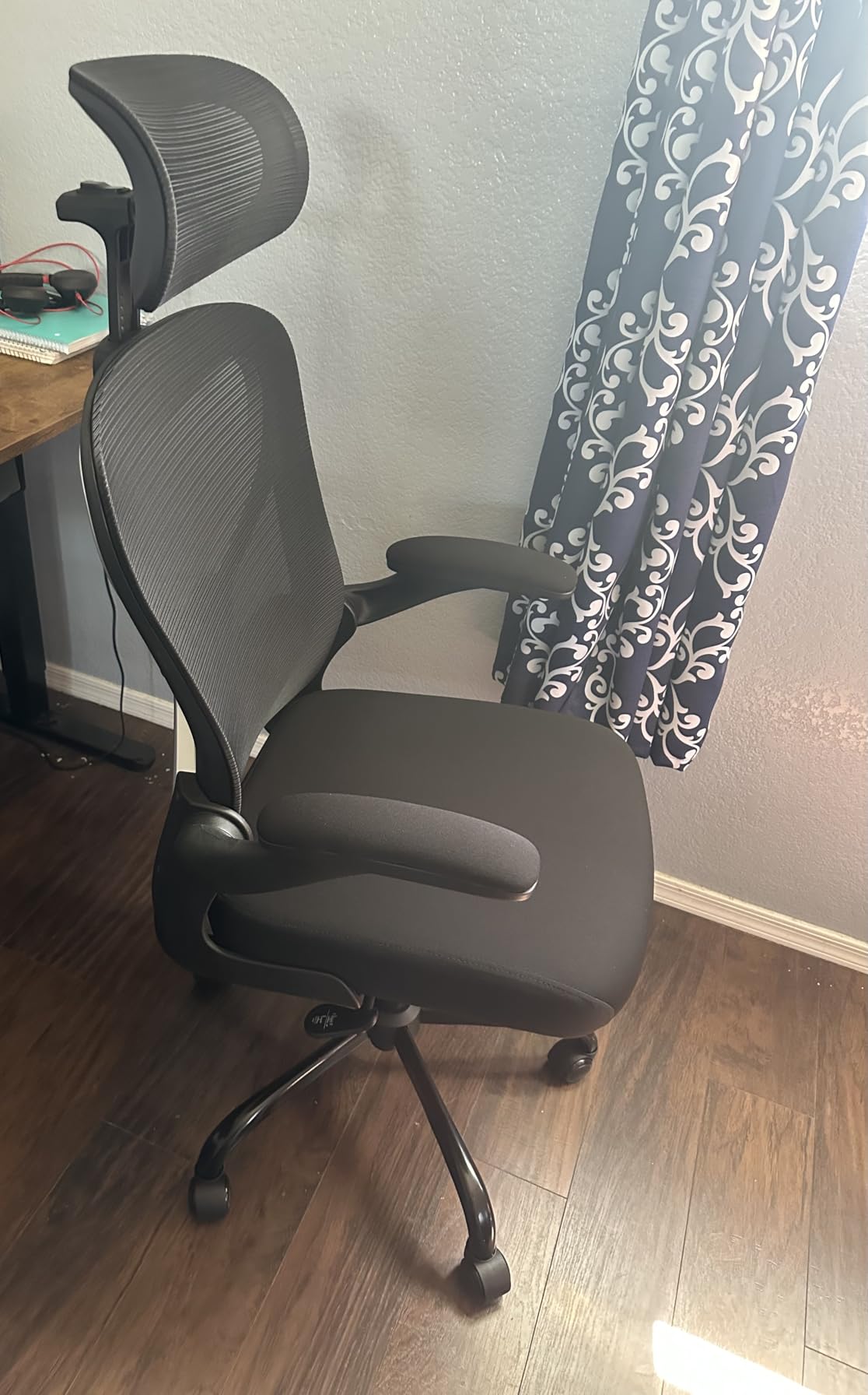 Ergonomic Office Chair for Back & Neck Pain Relief, Virgin Foam Seat, 2D Adjustable Lumbar & 3D Headrest, Tilt & Rock for Relaxation, Ideal for Long Sitting Comfort, Gray/Silver customer photo 2