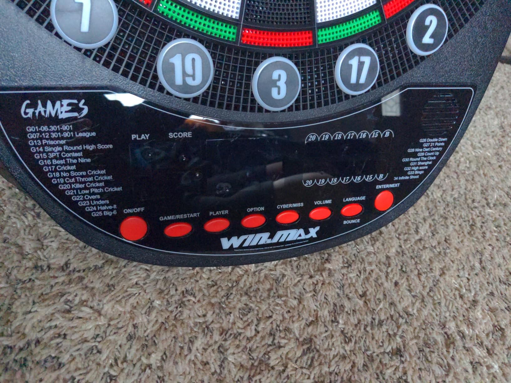 WIN.MAX Electronic Dart Board Soft Tip Dartboard Set LED Displays 3 Languages with 12 Darts 100 Tips Power Adapter customer photo 1