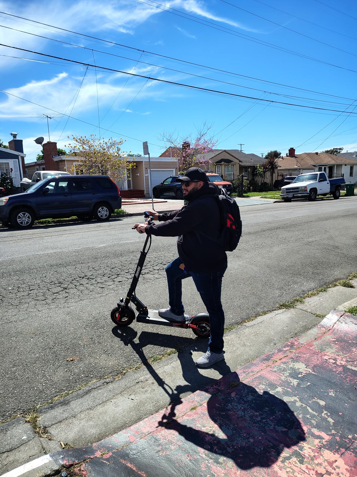 M4 Electric Scooter for Adults Escooter with Seat Off Road E Scooter 25-30mph Fast 300 Lbs+ Heavy Duty Electric Scooters Long Range 31 Miles All Terrain Foldable for Teens Commuting customer photo 1