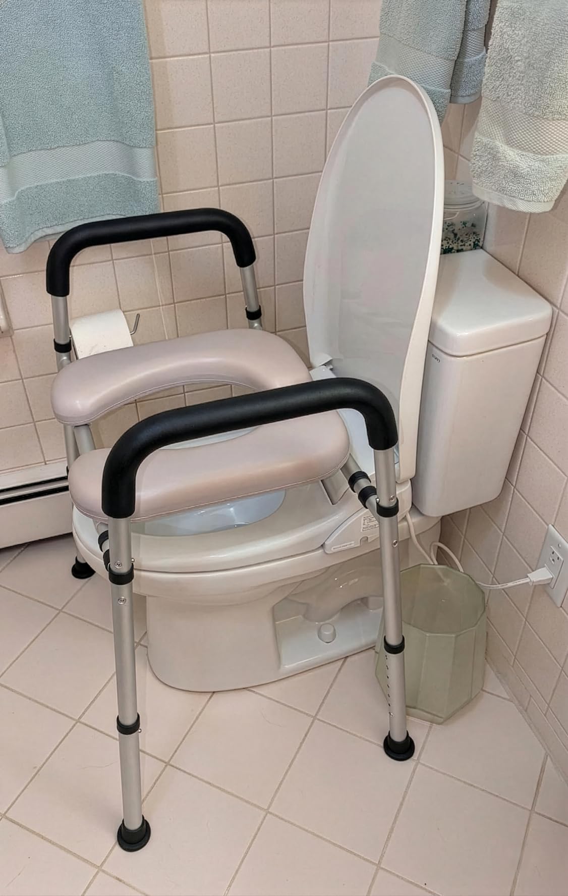 Toilet Seat Riser for Seniors, Raised Toilet Seat with Handles - FSA/HSA Eligible, Adjustable Height & Width, Supports 400 lbs - Universal Fit for Elderly, Handicap, Post-Surgery & Pregnancy customer photo 1