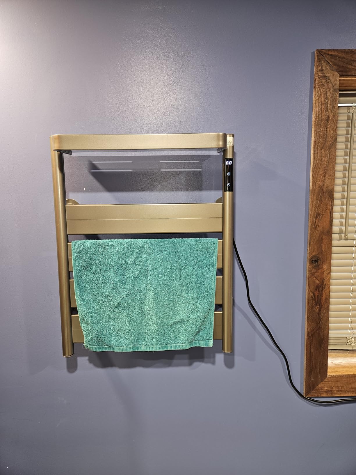 Towel Warmer Rack, Bar Heated Towel Rack Wall Mounted with Auto Shut-Off Timer, Large Area Heating Panels, Waterproof Wall-Mounted Towels Heater for Bathroom & Kitchen (Small) customer photo 1
