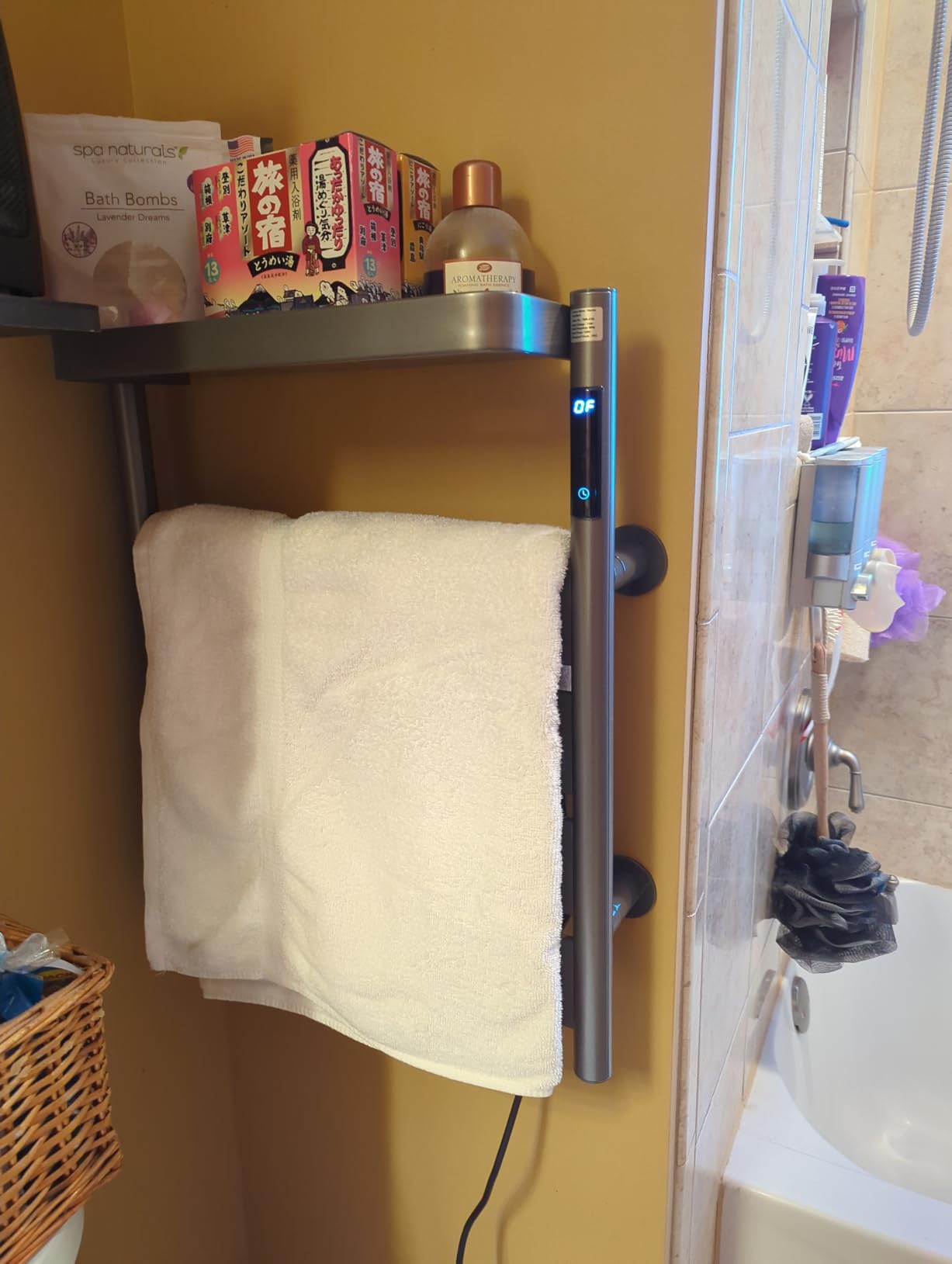 Towel Warmer Rack, Bar Heated Towel Rack Wall Mounted with Auto Shut-Off Timer, Large Area Heating Panels, Waterproof Wall-Mounted Towels Heater for Bathroom & Kitchen (Small) customer photo 2