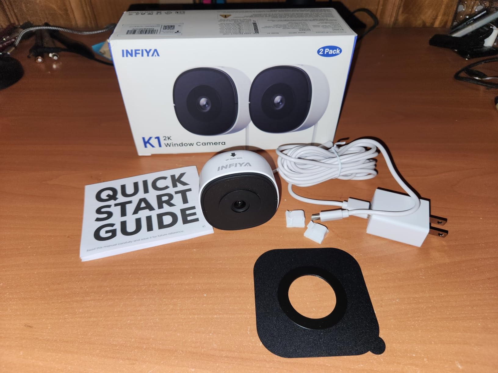 2K No Drill Window Camera-2 Pack 2.4Ghz & 5Ghz WiFi Dome Cameras for Home Security for Indoor & Outdoor Monitoring, Color Night Vision, Human Detection, 24/7 Recording, Ideal for Apartment, K1 customer photo 2