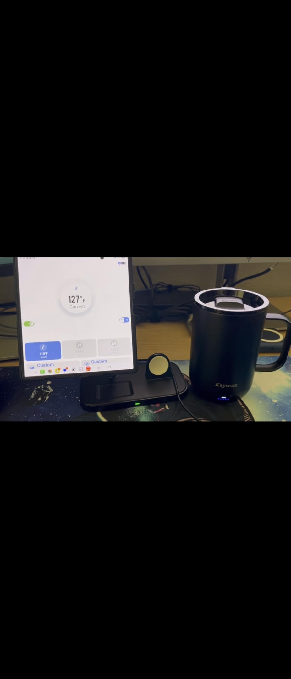 Kepwam Self-Heating Coffee Mug T1, 16oz Rechargeable Heated Coffee Mug, Smart Coffee Warmer Mug with App-Controlled, Advanced Temperature-Controlled Heating customer photo 1