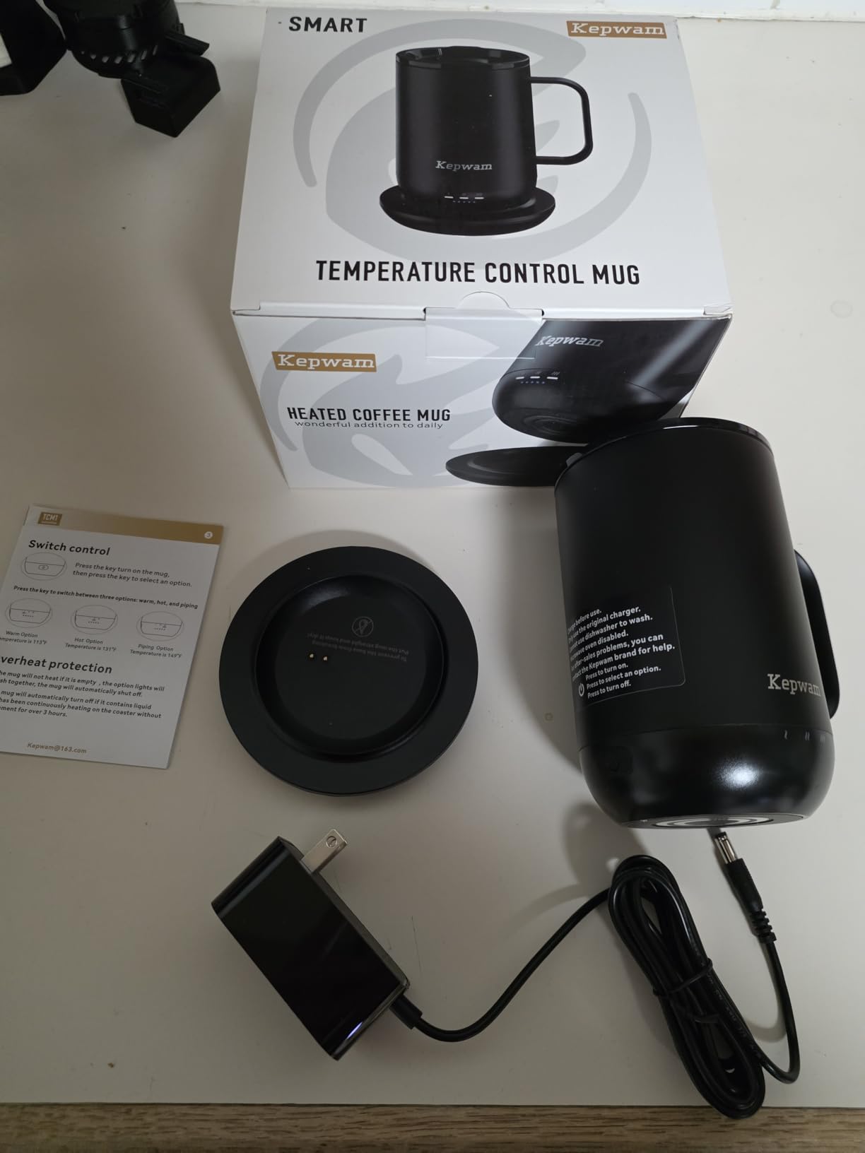 Kepwam Self-Heating Coffee Mug T1, 16oz Rechargeable Heated Coffee Mug, Smart Coffee Warmer Mug with App-Controlled, Advanced Temperature-Controlled Heating customer photo 2