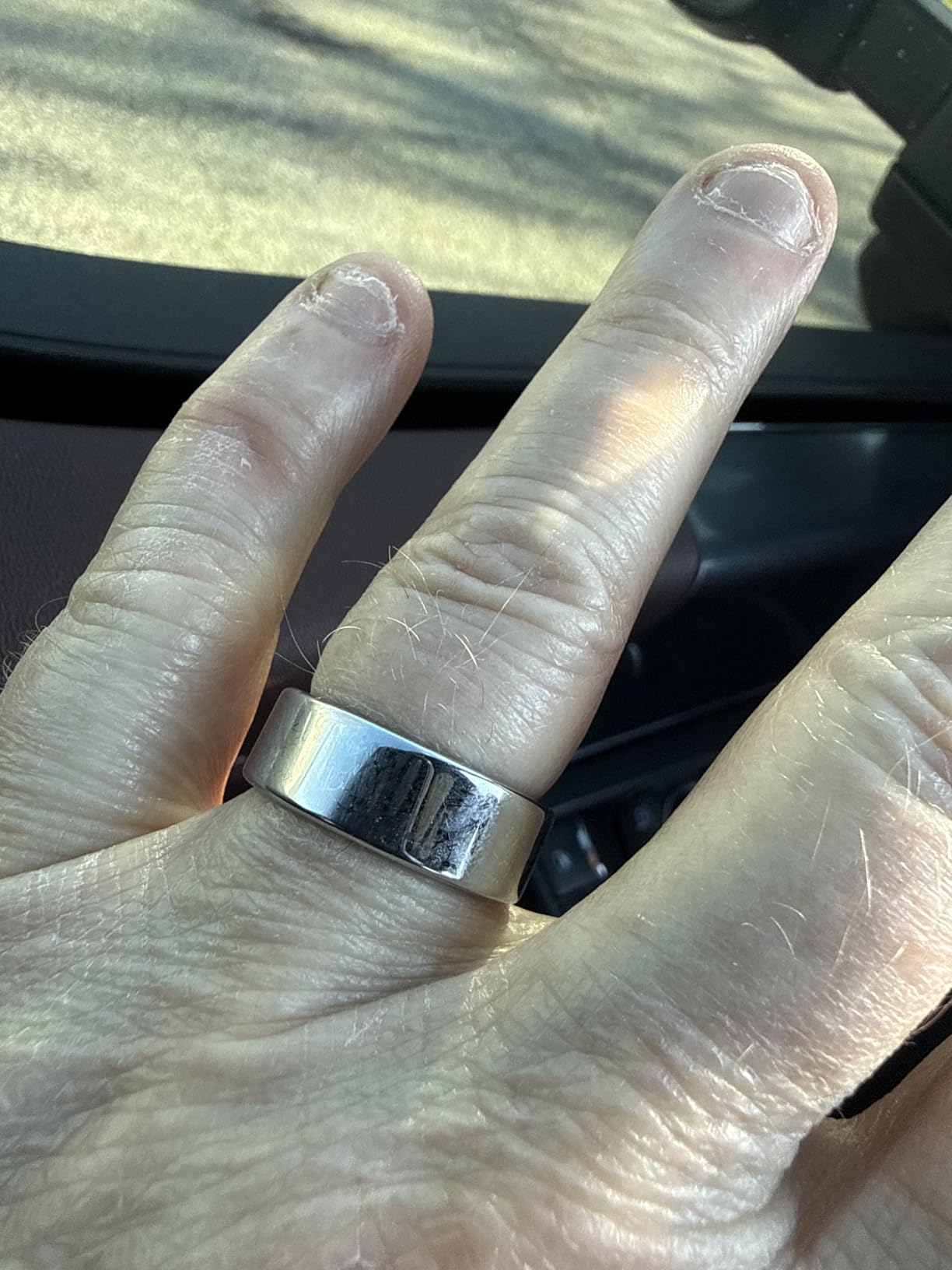 Smart Health Ring, Featuring Stress and Sleep Monitoring Functions, Compatible with iOS and Android, Waterproof Fitness Tracker for Women & Men, No Subscription Fee. (Silver, 8) customer photo 1