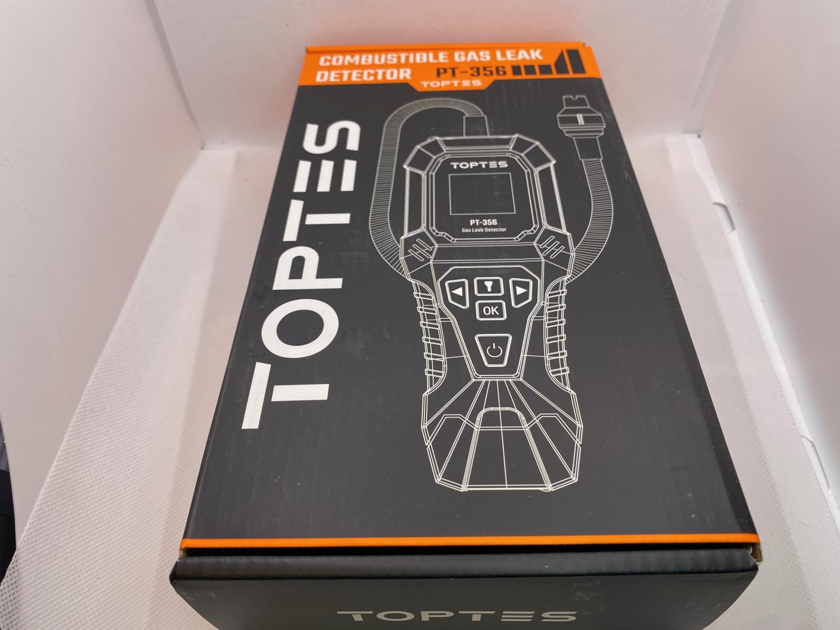 TopTes PT-356 Rechargeable Natural Gas Detector with 10 inch Goose Neck, Detection Range 0-20% LEL, 3 Alarm System Gas Leak Detector with 2 Display Modes for Methane, Butane at Home or Industry customer photo 1