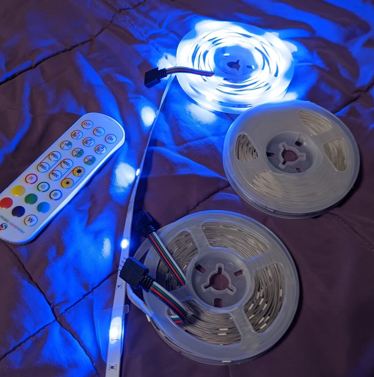 Smart IC RGB LED Strip Lights 50FT, Segmented DIY Color Changing, Rainbow Chasing Effects, WiFi App/Voice Control, Music Sync, Works with Alexa & Google Assistant, LED Lights for Bedroom Decor customer photo 2