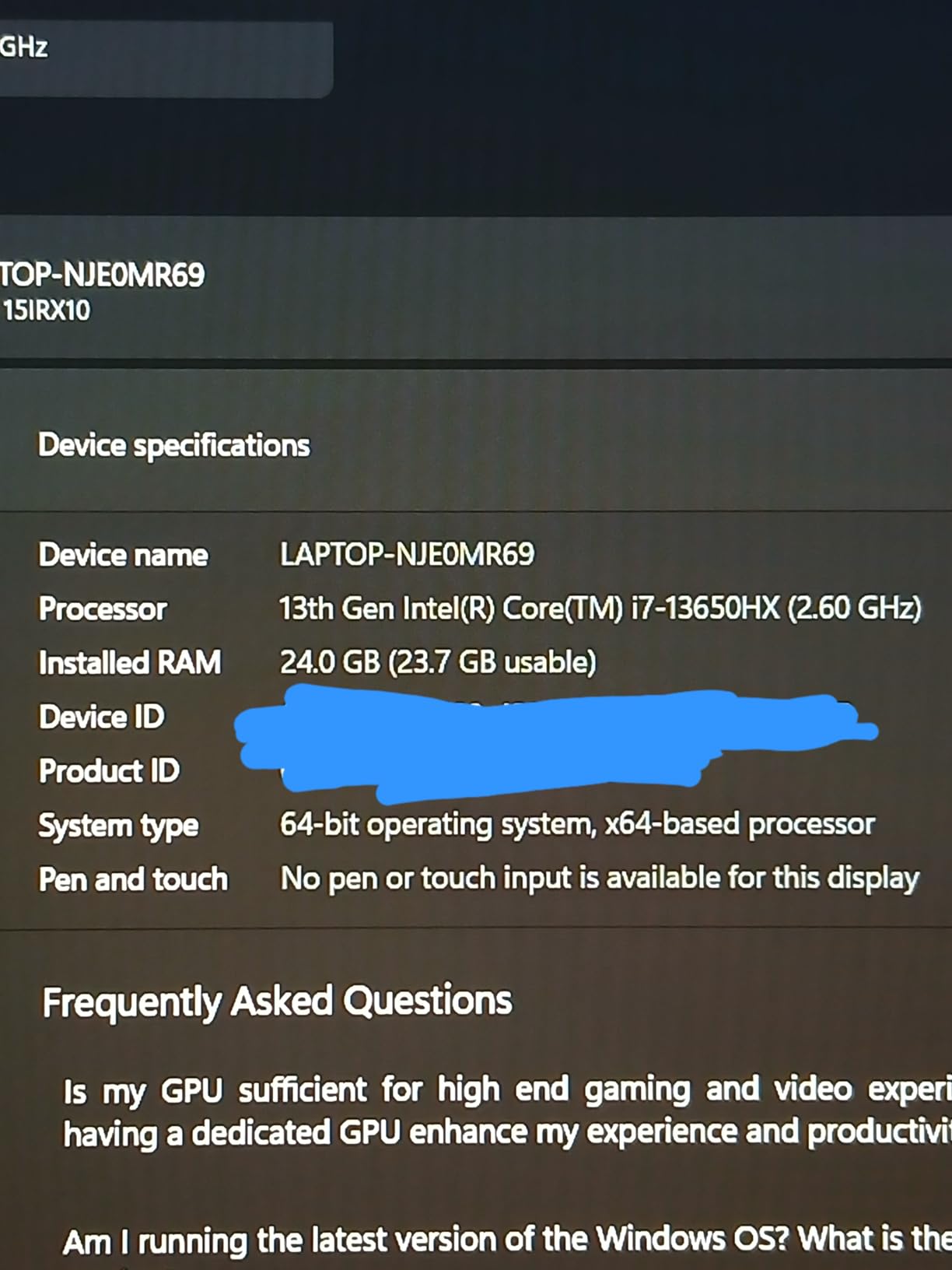 Lenovo Legion LOQ AI-Powered Gaming Laptop - Intel Core i7-13650HX - 15.6