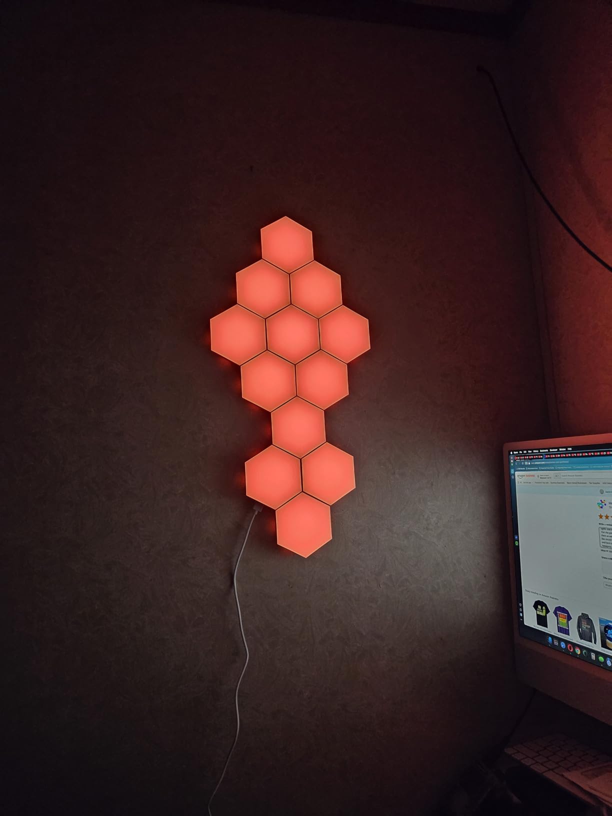 TECKNET Hexagon Light Panel - 8 Pack Smart APP RGB Hexagon LED Lights Wall Lights with Remote Control & Music Sync for Gaming Decor customer photo 2