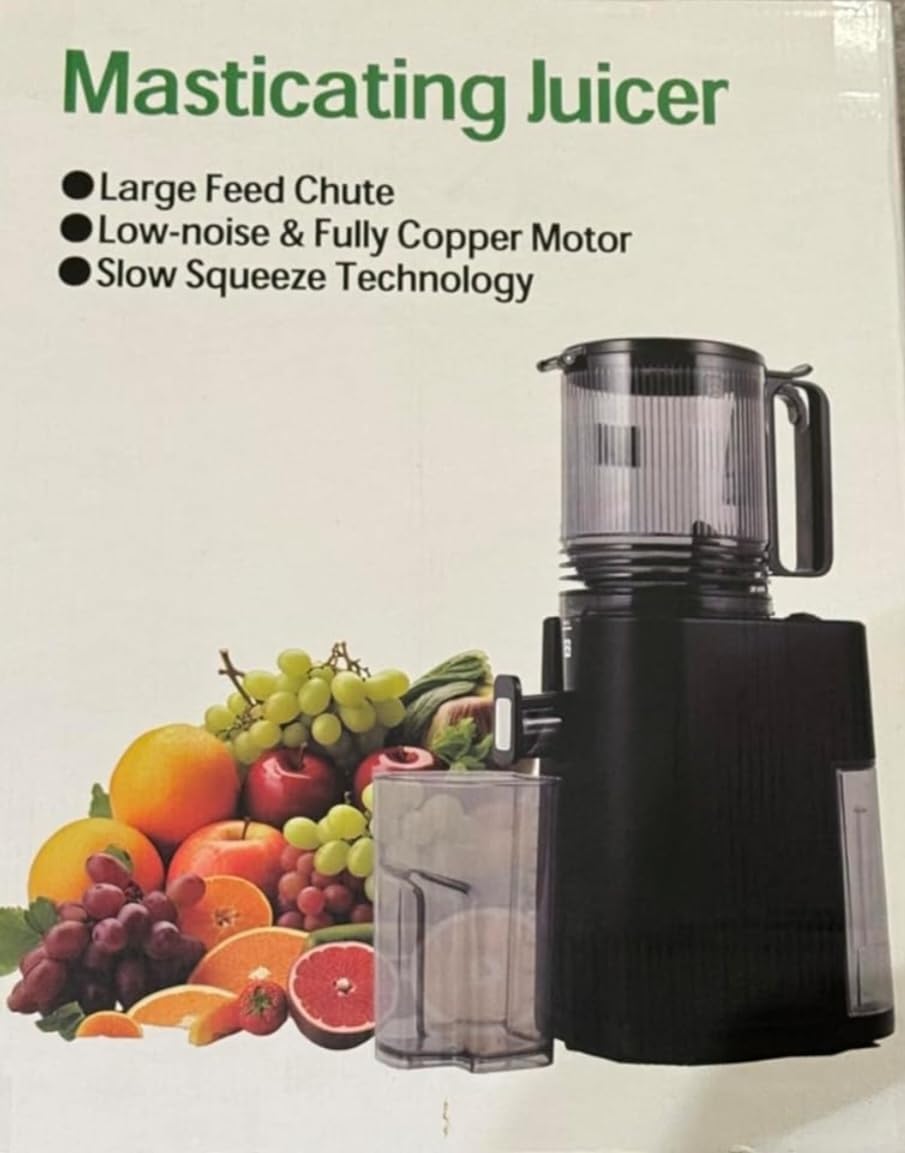 Cold Press Juicer, 5.5inch Wide Feed Chute Juicer Extractor Machine, Slow Masticating Juicer for Whole Vegetables & Fruits, Black customer photo 2